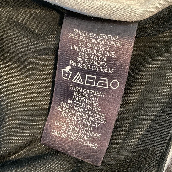 NICE +ZOE abstract neutral color sleeveless cinched dress L - Picture 15 of 16